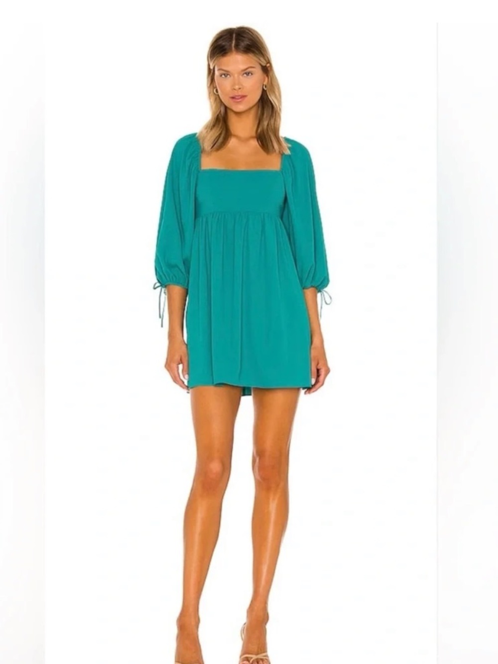 Amanda Uprichard Teal Darling Babydoll Dress